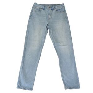 American Eagle Mom Jean Light Wash Strigid Stretch Rigid Women 6 High-rise Taper